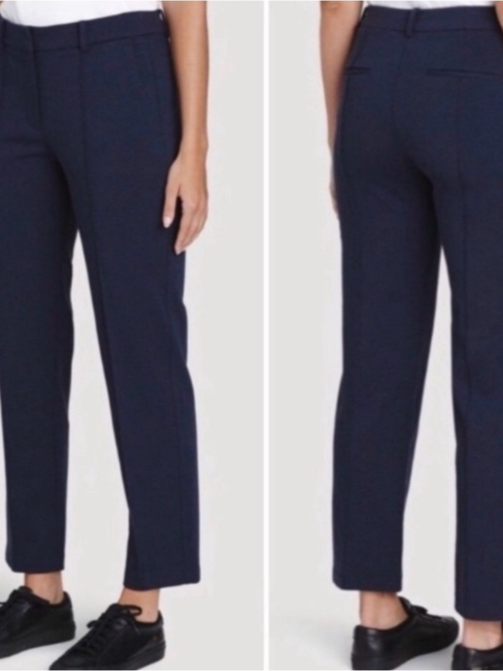 Kit & Ace coastline straight leg trousers navy Tencel cashmere blend pants sz4